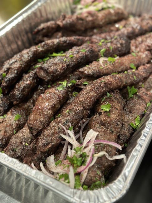 Lamb&Beef Kafta Full Tray from Mezze #1 in Conroe, TX