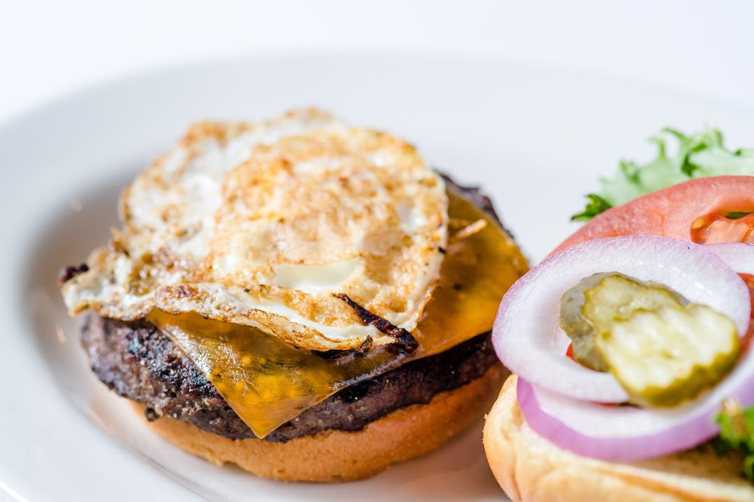 Egg Burger from The All American Steakhouse & Sports Theater in Parkville, MD