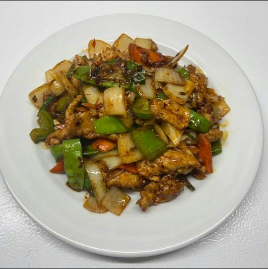 Szechuan Pork from Happy Wok - Elmwood Ave in Middleton, WI