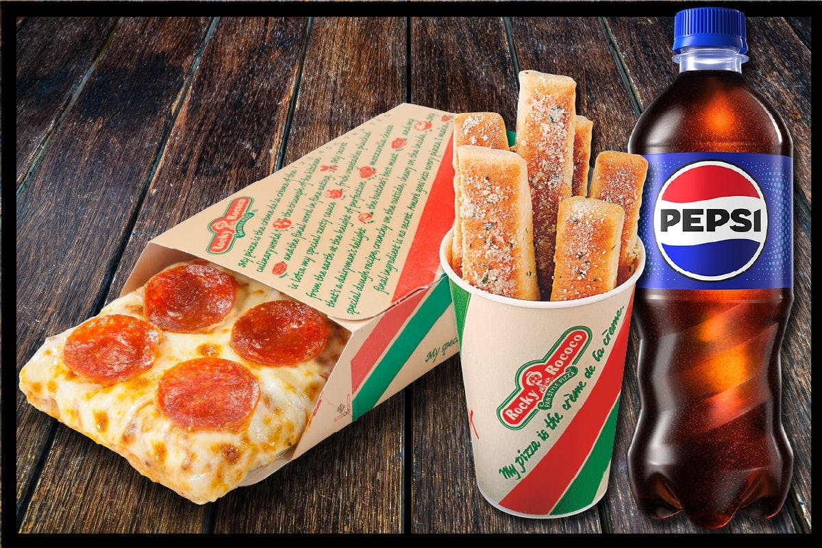 Regular Slice, Breadsticks, Drink from Rocky Rococo - Sun Prairie in Sun Prairie, WI
