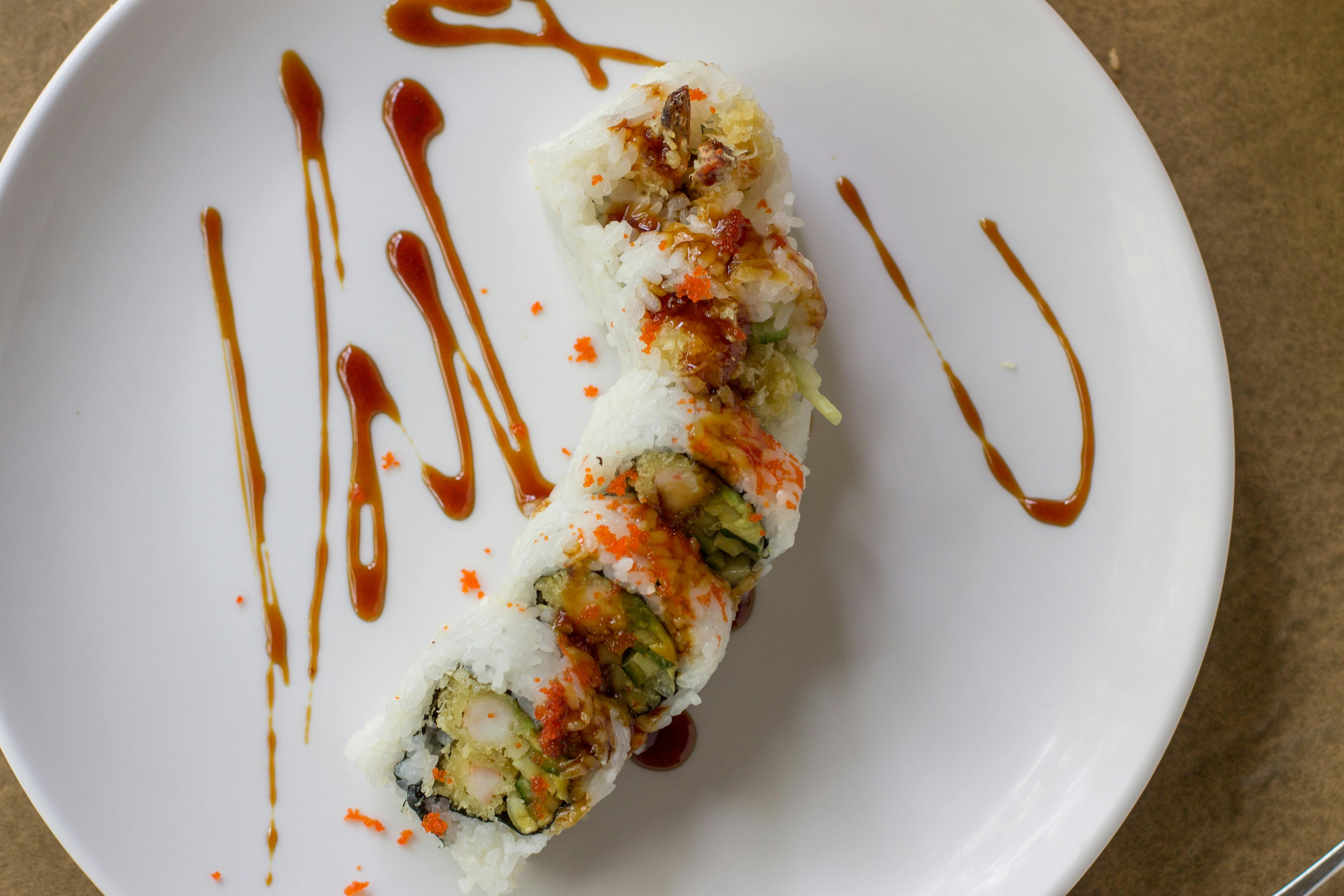 R23. Salmon Tempura Roll from Pizza Pirate in La Crosse, WI