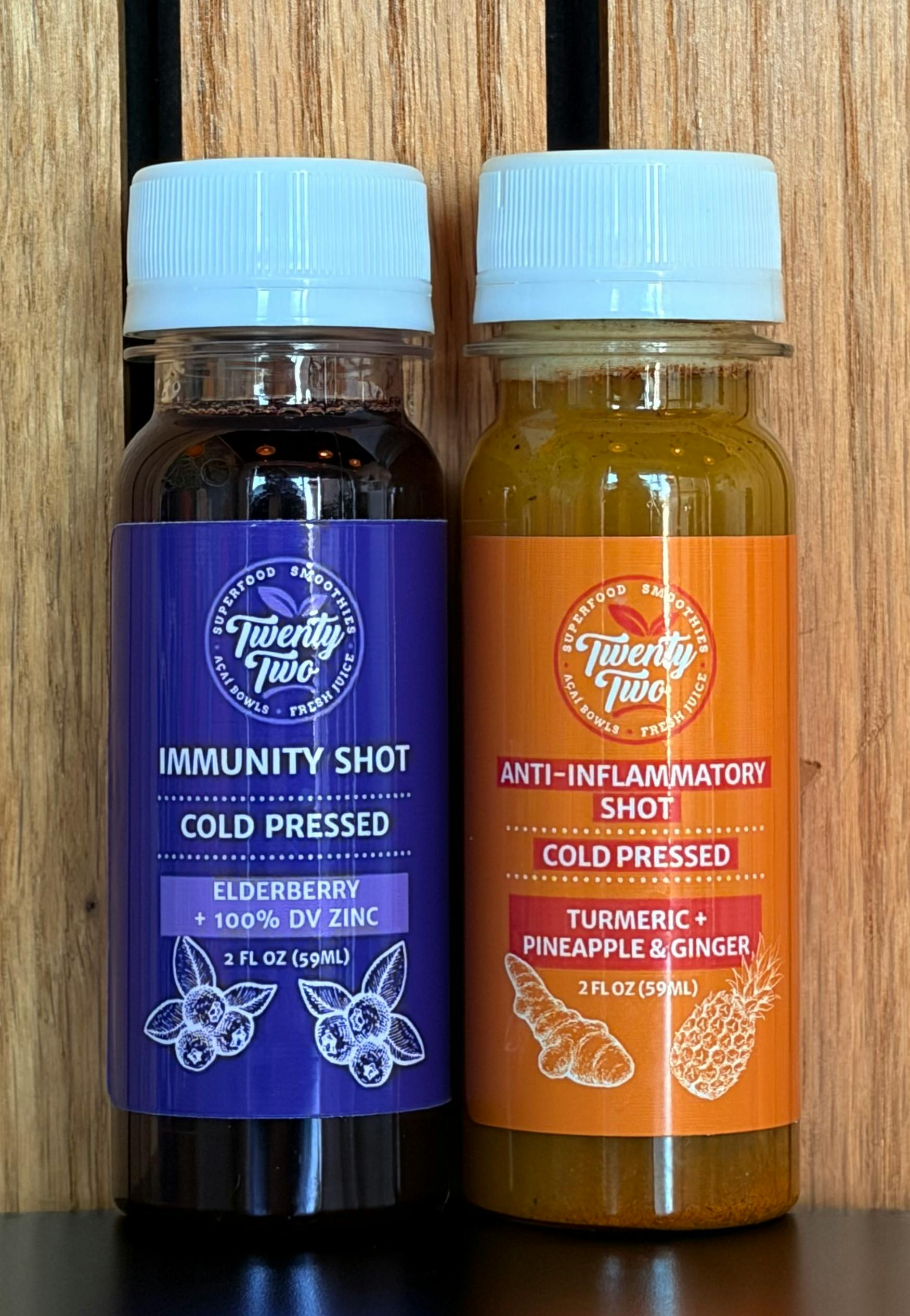 2 for $11 Wellness Shots from Twenty Two Juice Bar - The Garage Food Hall in Indianapolis, IN