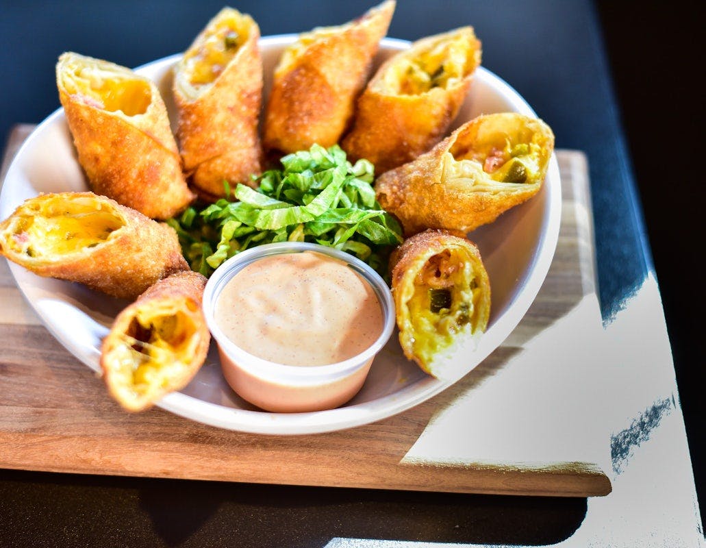 Jalapeno Bacon Cheddar Eggrolls from Boulder Tap House in Ames, IA