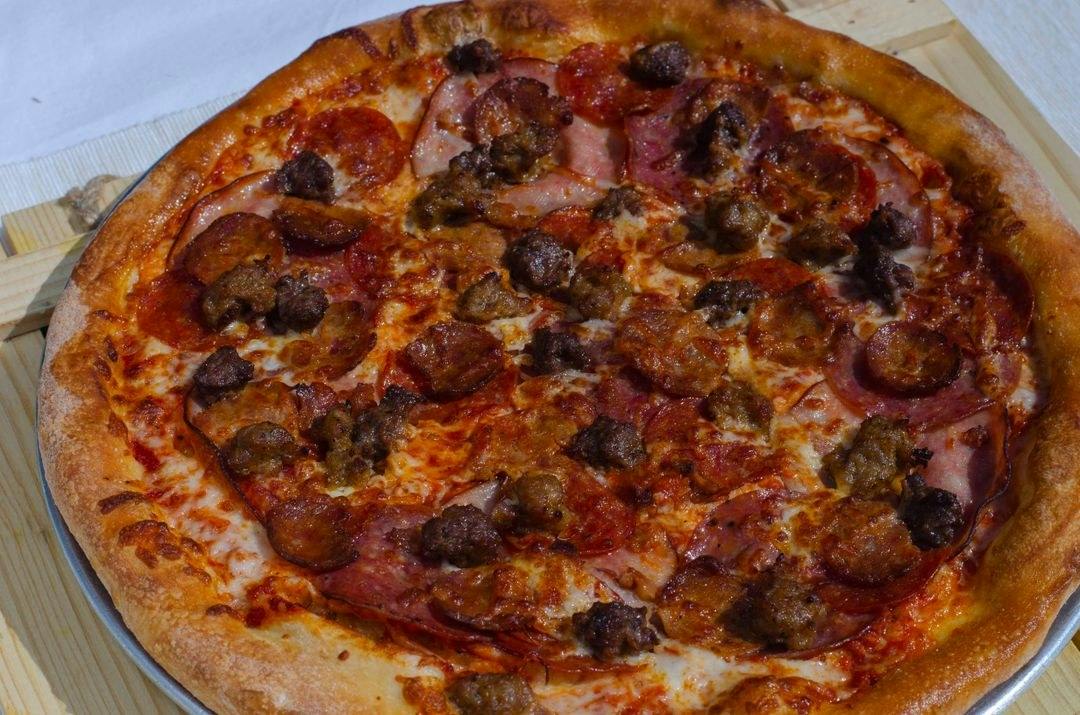 All Meat Pizza from New York Pizza in Palo Alto, CA