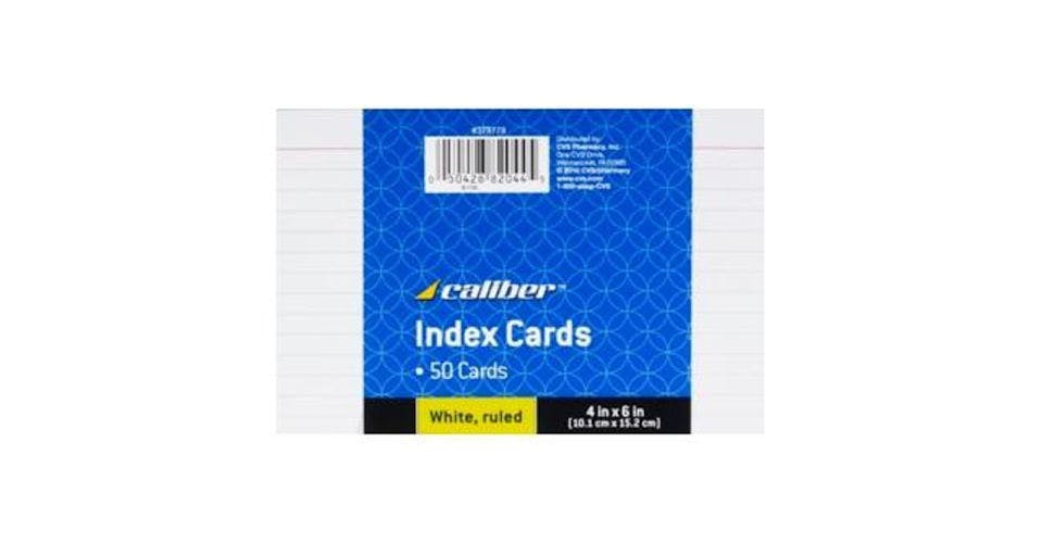 "Caliber Index Cards 4 x 6"" (50 ct)" from CVS - E Reed Ave in Manitowoc, WI