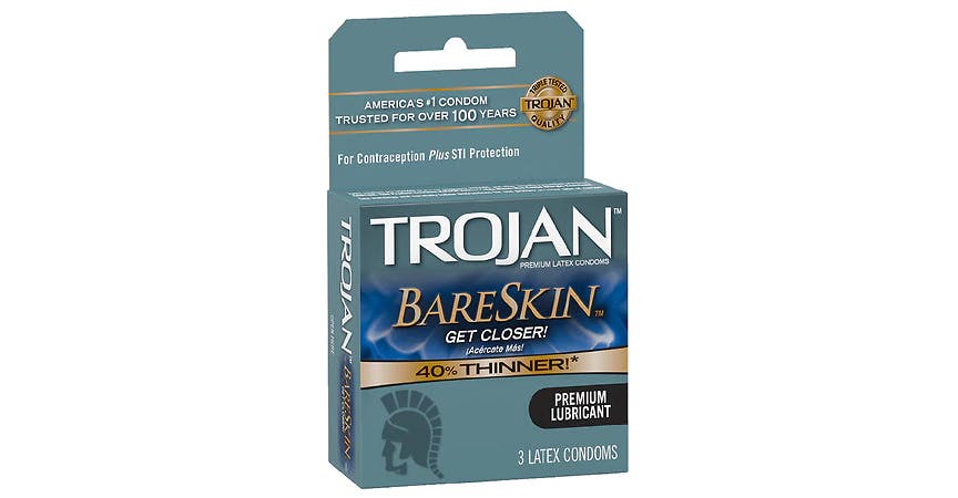 Trojan BareSkin Condoms (3 ct) from EatStreet Convenience - Historic Holiday Park North in Topeka, KS
