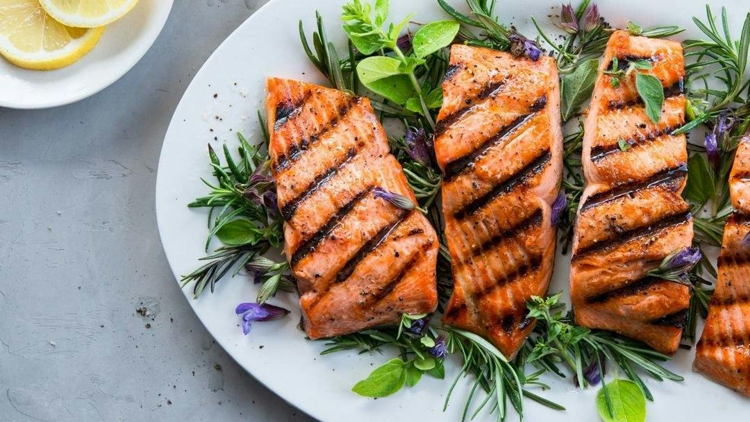 Grilled Salmon from Mike's Food and Spirits in Somerville, Ma