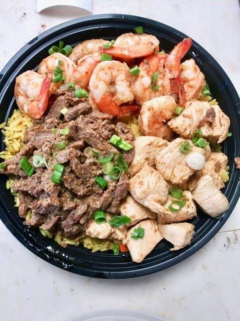 Shrimp, Chicken & Steak Bowl from Bailey Seafood in Buffalo, NY