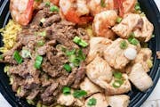 Shrimp, Chicken & Steak Bowl from Bailey Seafood in Buffalo, NY