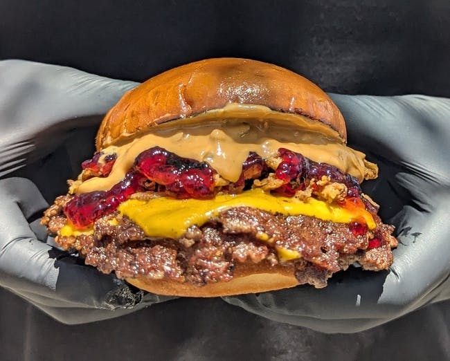 PB & J Wagyu Smash Burger from The Kroft - N Broadway in Los Angeles, CA