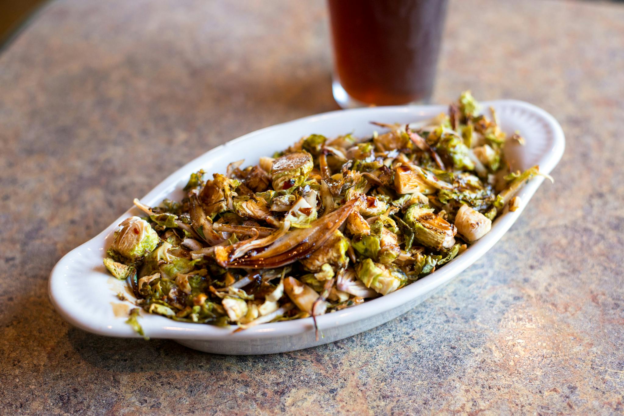 Brussel Sprout Stir-Fry from We got da Cheese! Grilled, Mac n Melts in De Pere, WI