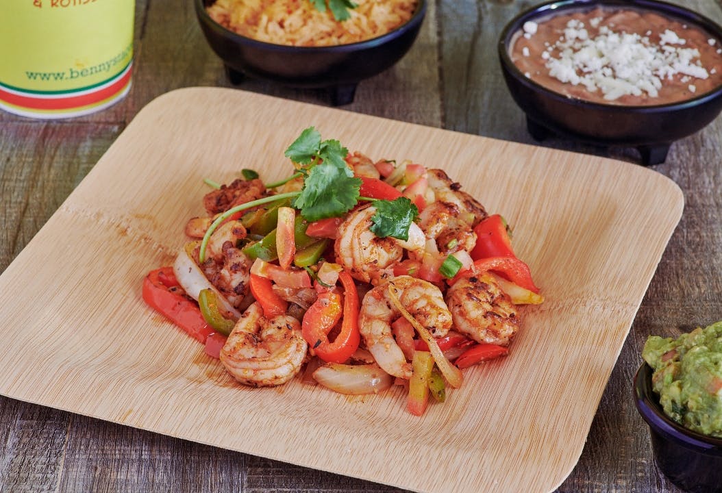 Grilled Shrimp Fajitas from Benny's Tacos - West Hollywood in Los Angeles, CA