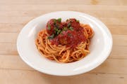 Spaghetti or Rigatoni with Meatballs, Italian Sausage or Meat Sauce from Ameci Pizza & Pasta - Irvine in Irvine, CA