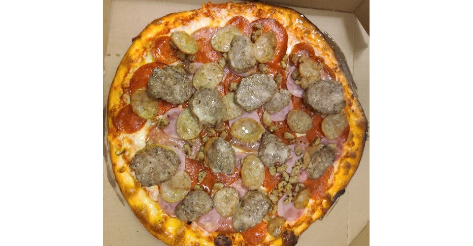 Carnivoro Pizza (Voted Best in DFW) from Perfecto Pizza - Sycamore School Rd in Fort Worth, TX