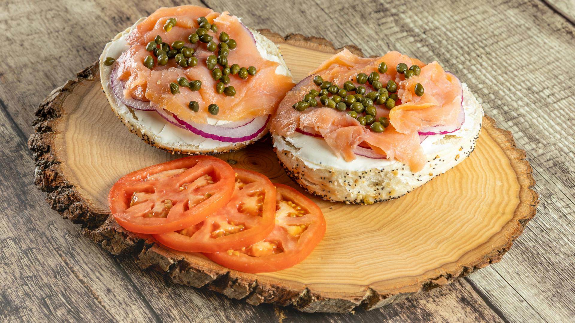 Bagel + Sliced Lox + Cream Cheese doordash from Makeb's in West Palm Beach, FL
