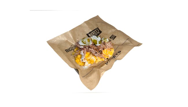Pickle Ranch Mac Stack with Pulled Pork from Dickey's Barbecue Pit: Lafayette (LA-1173) in Lafayette, LA