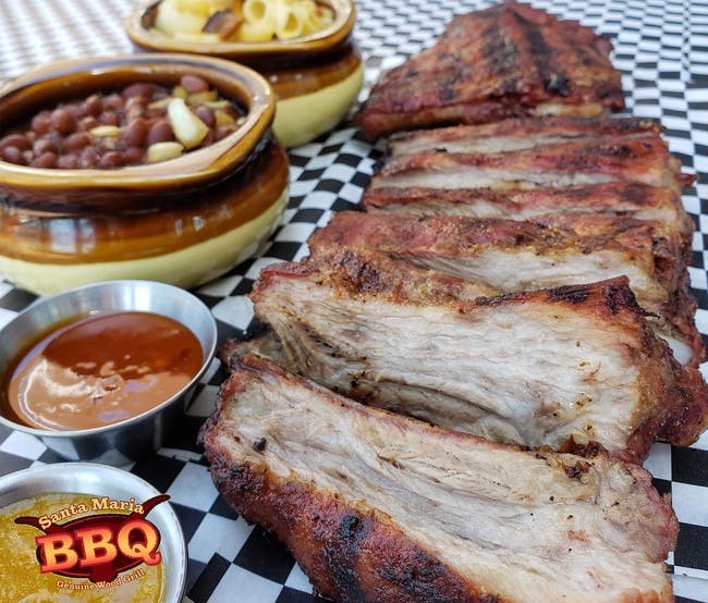 Pork, full rib rack GF/SF from Santa Maria BBQ in Huntington Beach, CA
