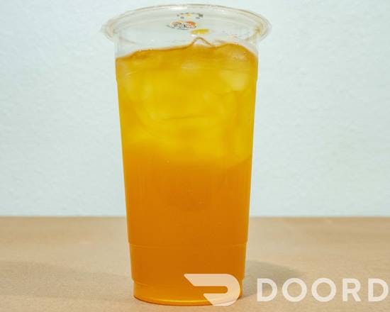 Mango Green Tea from Donahoo's Golden Chicken in Pomona, CA