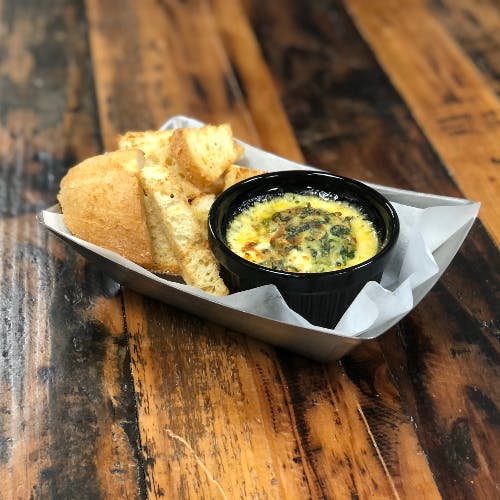 Spinach Dip and Toasted Bread from Sip Wine Bar & Restaurant in Tinley Park, IL