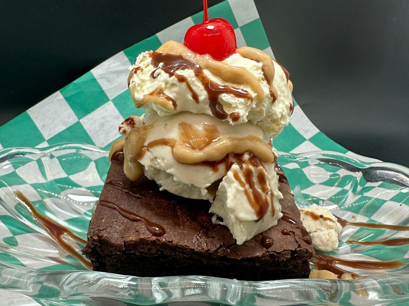 Brownie Sundae from Justveggiez in Madison, WI