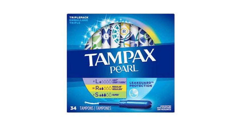 TAMPAX Pearl Triple Pack (Light/Regular/Super) Plastic Tampons, Unscented (34 ct) from CVS - Central Bridge St in Wausau, WI