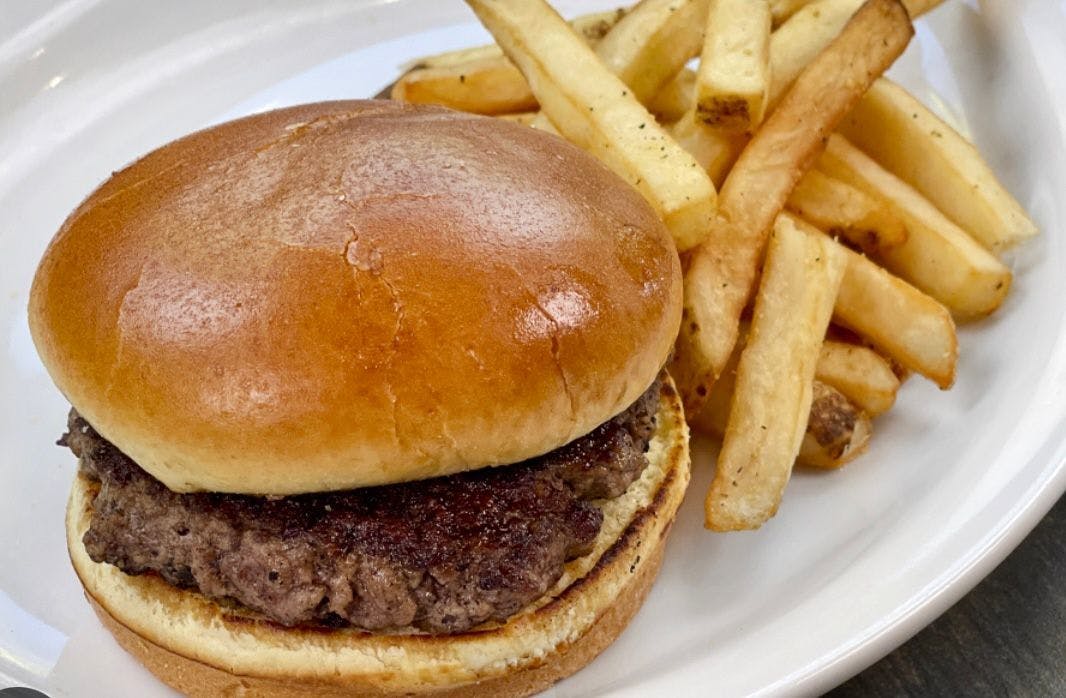 Kids Burger with Pickles on a Bun (GF option) from Justveggiez in Madison, WI