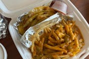 Relleno tacos/Chili fries from Chili Shack in Lakewood, CO