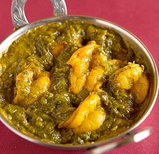 Shrimp Saag from Star Of India Tandoori Restaurant in Los Angeles, CA