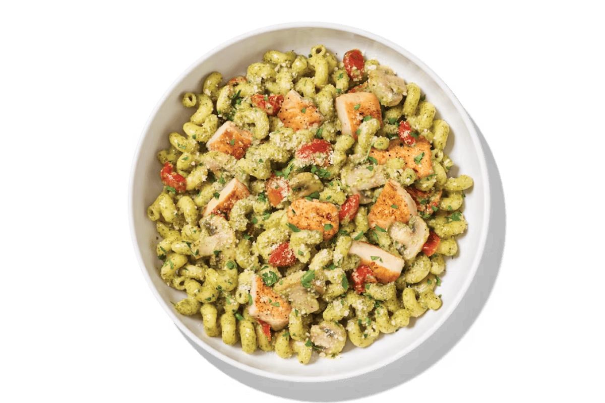 Basil Pesto Cavatappi with Chicken - 39 grams of protein, 570 calories  from Noodles & Company - Ames in Ames, IA