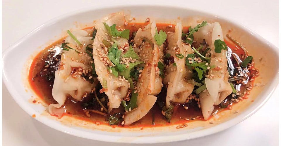 13. Dumplings with Spicy Sauce Pork (8 Pieces) from Asian Noodle in Madison, WI