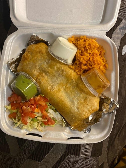 Chimichanga Plate from Chili Shack in Lakewood, CO
