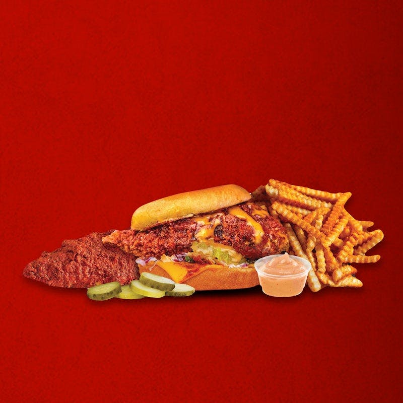 Dave's #3: 1 Tender & 1 Slider w/ Fries from Dave's Hot Chicken - Sligo Dr in Madison, WI
