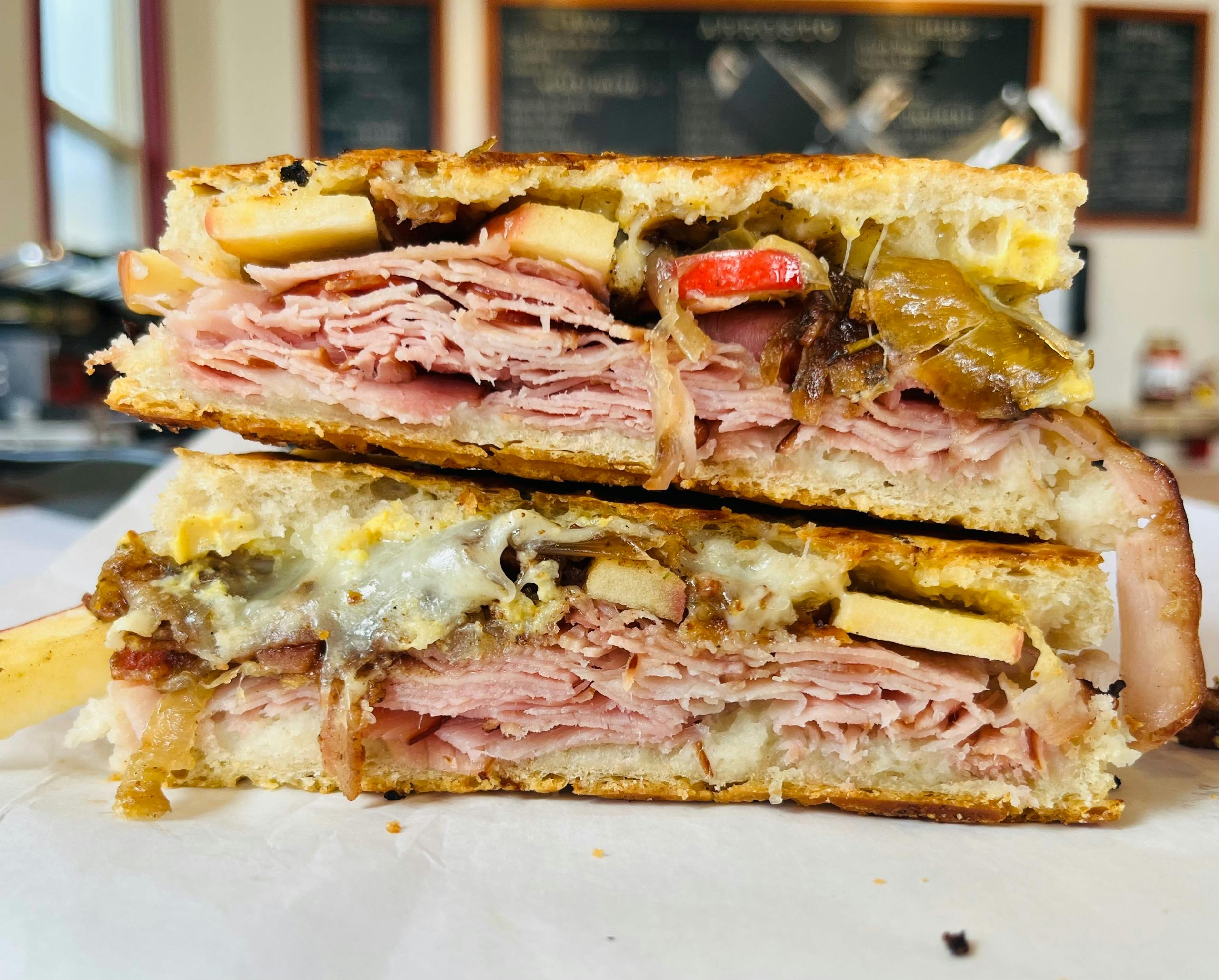 Special Panini- The Pressed Pig from Arrosto Delicatessen in Sheboygan, WI