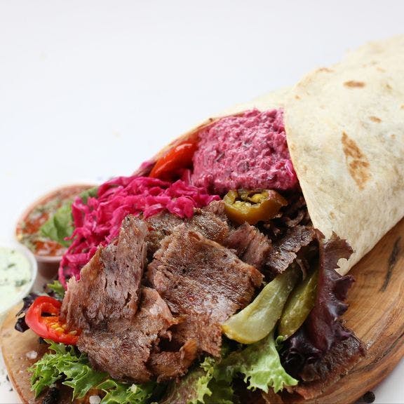 The Pink Sultan Wrap from DoneRight Doner Kebab in Hoboken, NJ