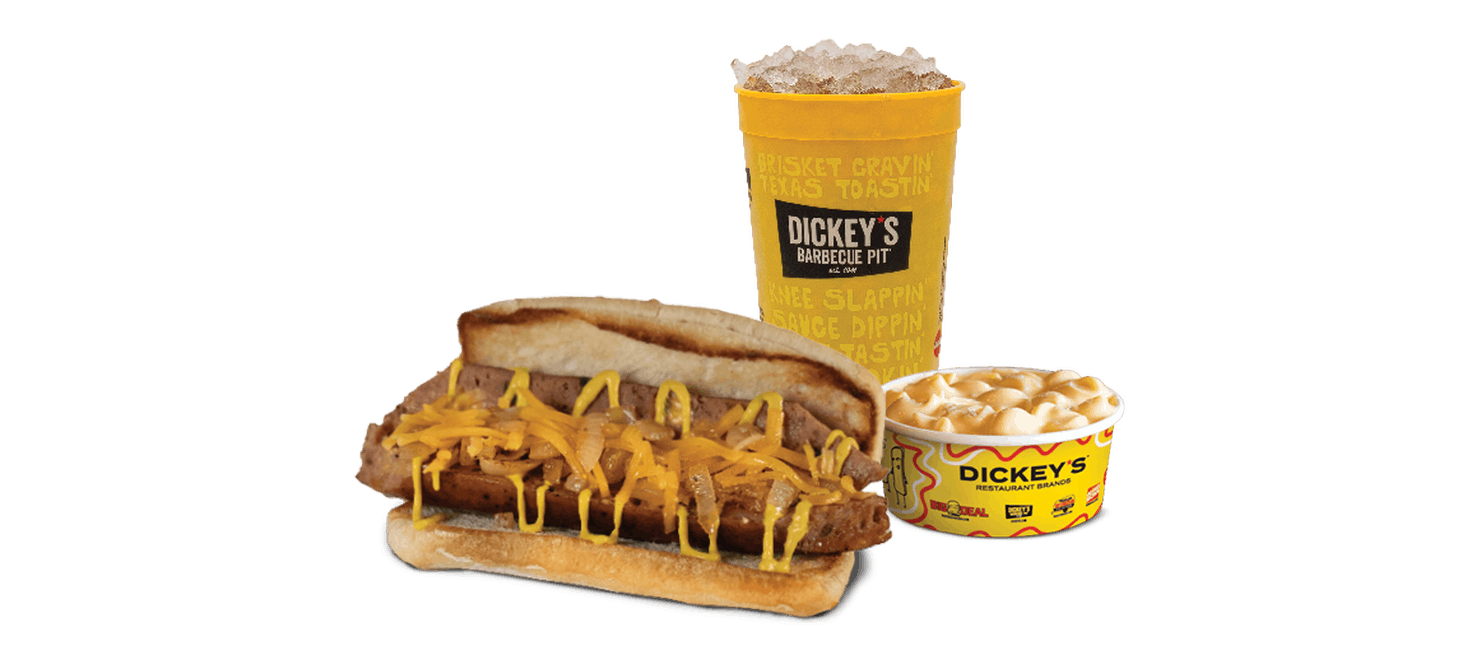 The Dickey Dog Combo from Dickey's Barbecue Pit: Dallas Wycliff Ave (TX-0146) in Dallas, TX