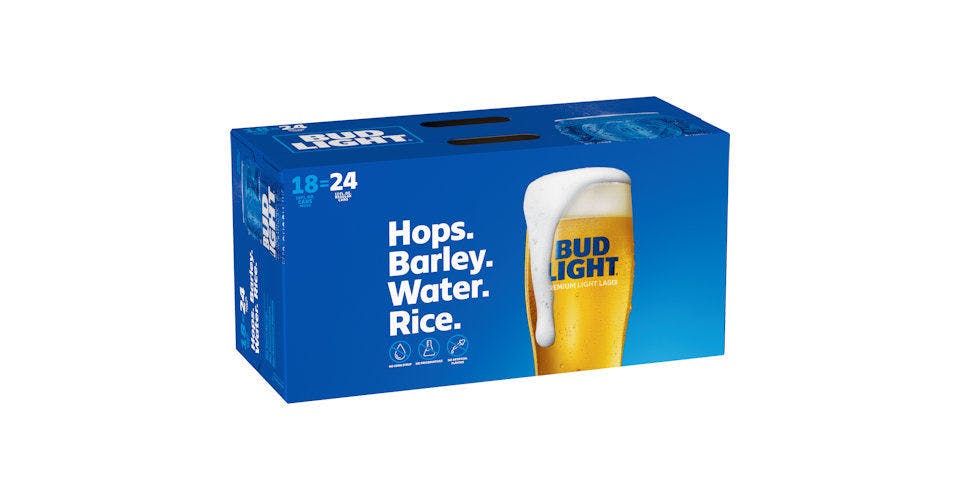 Bud Light: 18 Pack, 16 oz. Cans from Five Corners Liquor & Wine in Cedar Falls, IA