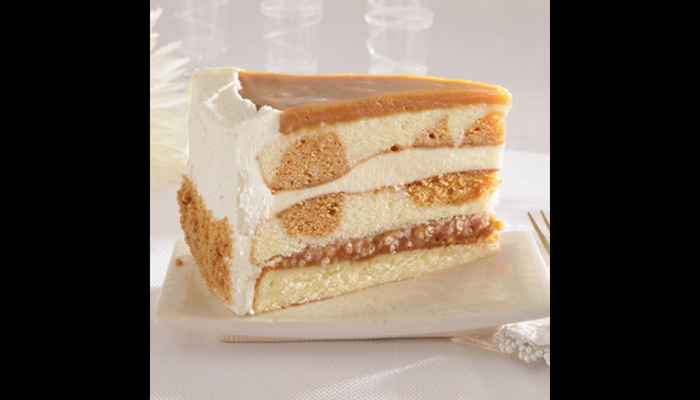 Salted Caramel Vanilla Crunch Cake Slice from Inga's Alpine Tavern in Denver, CO