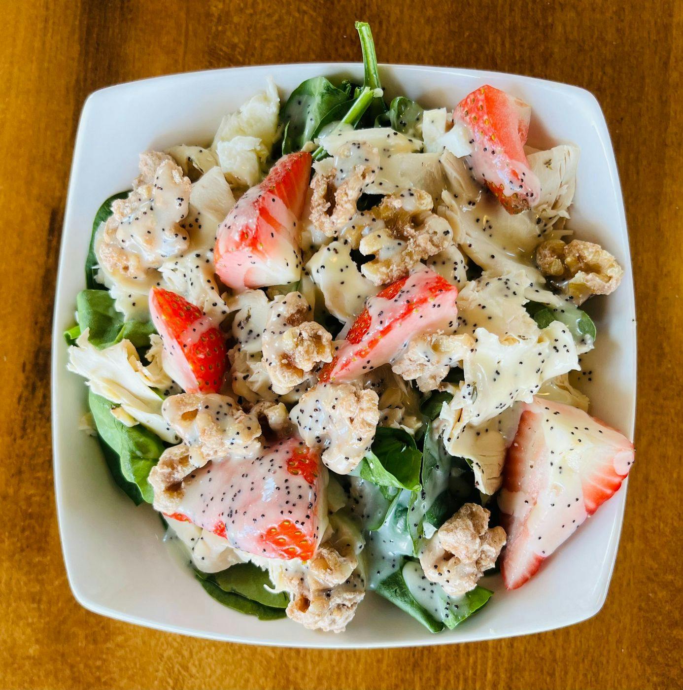 Strawberry Poppy Seed Salad from Arrosto Delicatessen in Sheboygan, WI