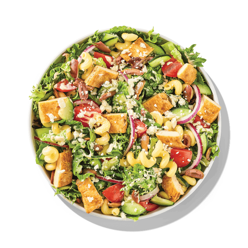Mediterranean Chicken Salad&nbsp;- 36 grams of protein, 430 calories from Noodles & Company - Wausau Town Center in Wausau, WI