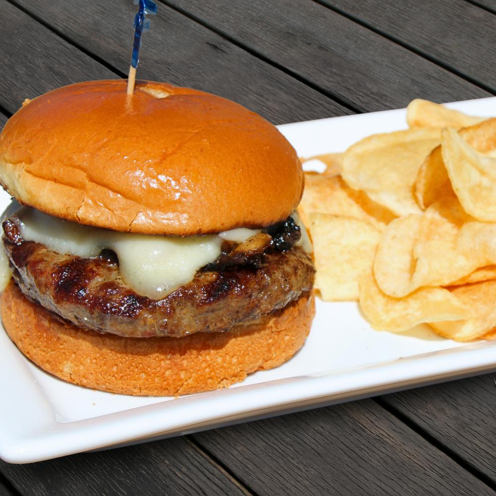 Mushroom & Swiss Burger from Holidays Pub & Grill - Superior Ave in Sheboygan, WI