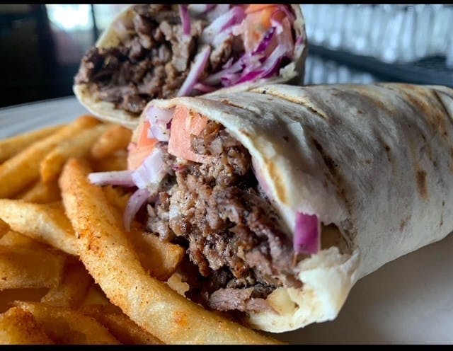 Beef Shawarma Wrap & Fries from Casablanca in Milwaukee, WI