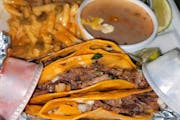 Birria tacos/ Chili fries from Chili Shack in Lakewood, CO