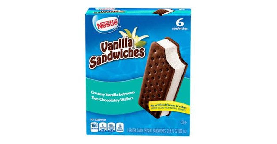 Nestle Vanilla Sandwiches Frozen Dairy Dessert (6 ct) from CVS - N 14th St in Sheboygan, WI