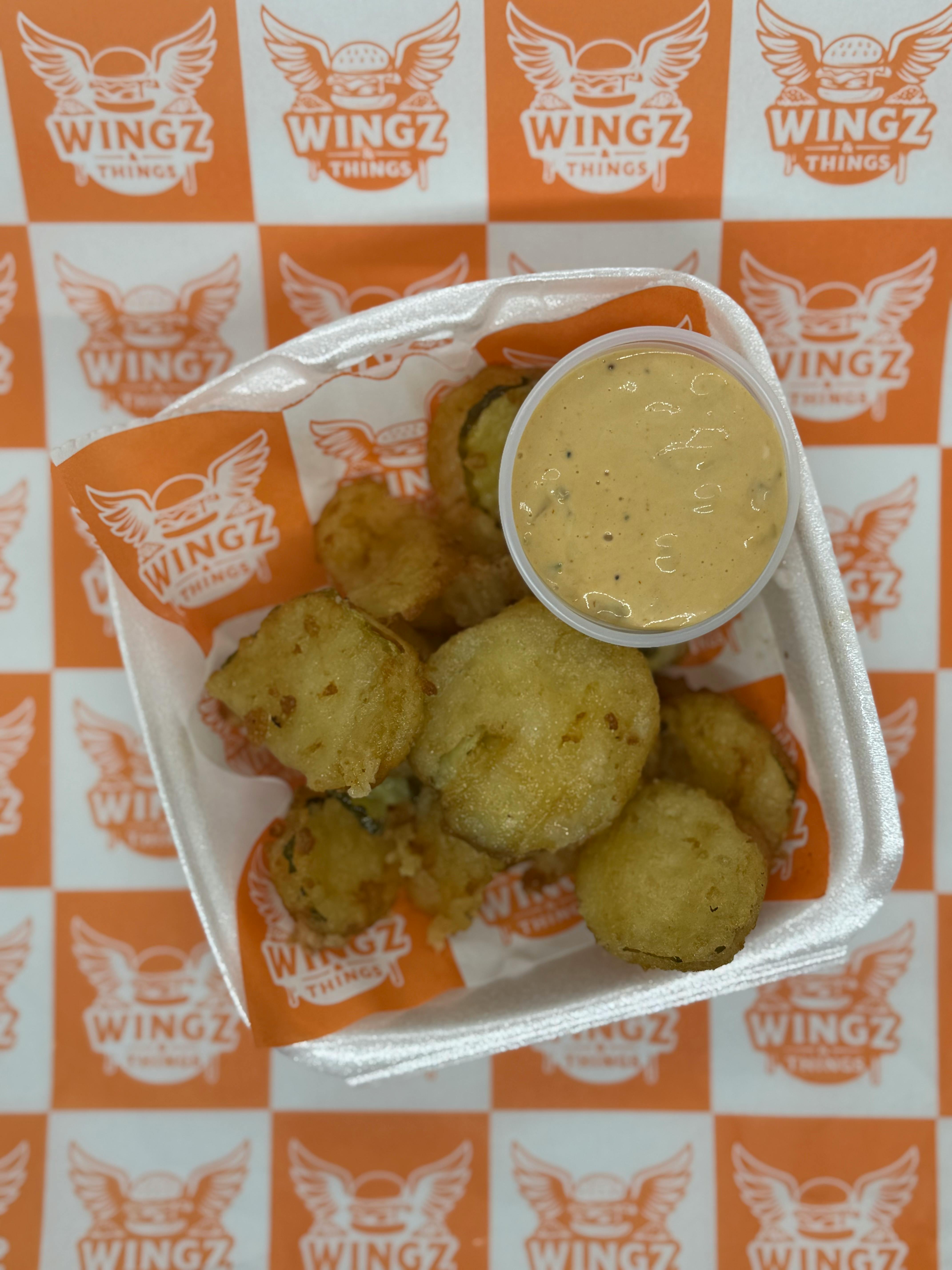 FRIED PICKLES from Wingz and Things in Milwaukee, WI