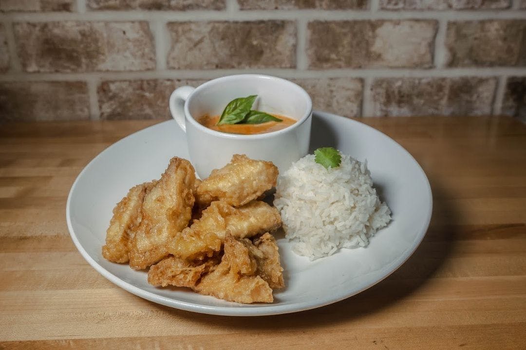 Tilapia with Red Curry Sauce from Thai-namite Wauwatosa in Wauwatosa, WI
