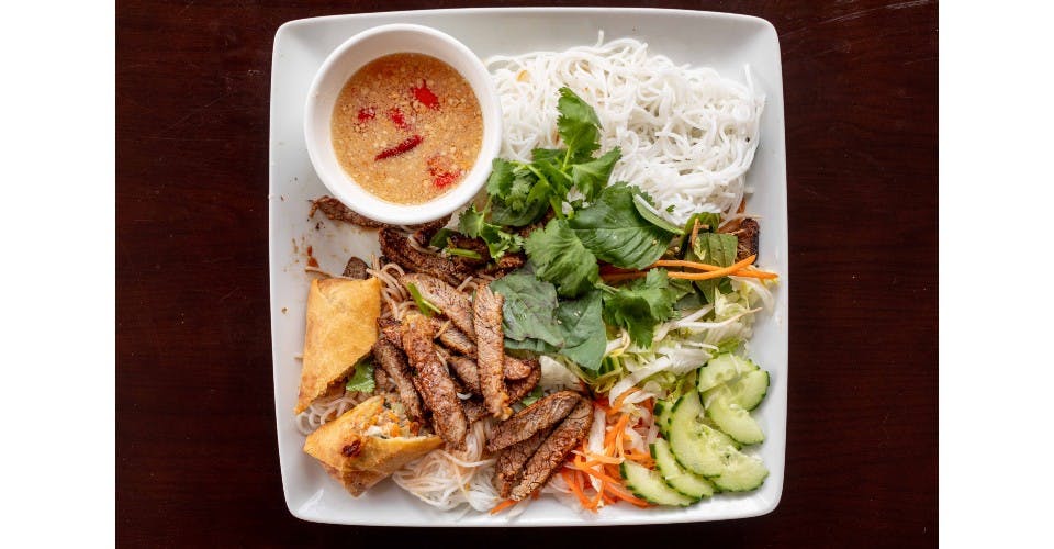 V1. Grilled Lemongrass Sliced Beef & Egg Roll Vermicelli Bowl from Sunny Pho in Madison, WI