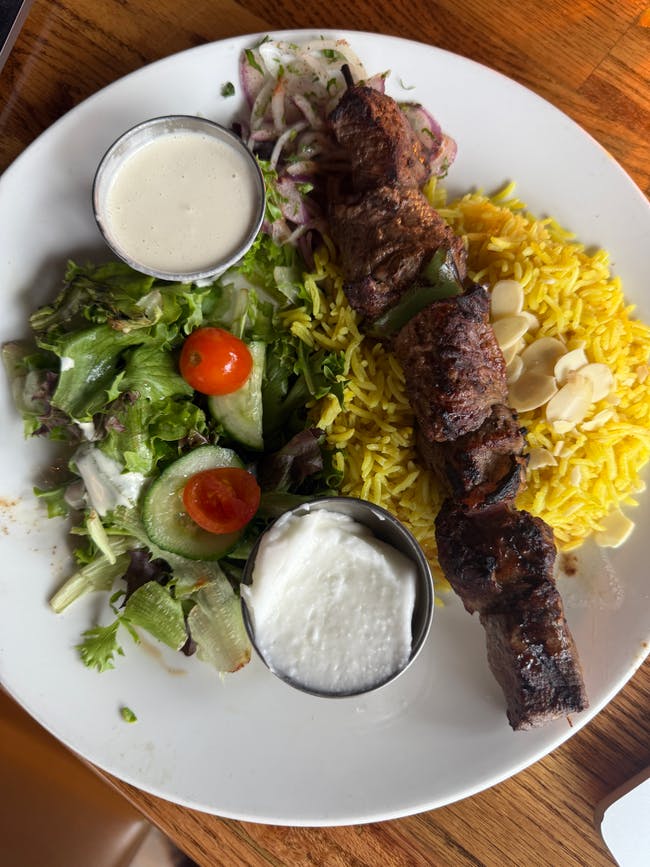 Beef Shish Kabobs Plate from Mezze #1 in Conroe, TX