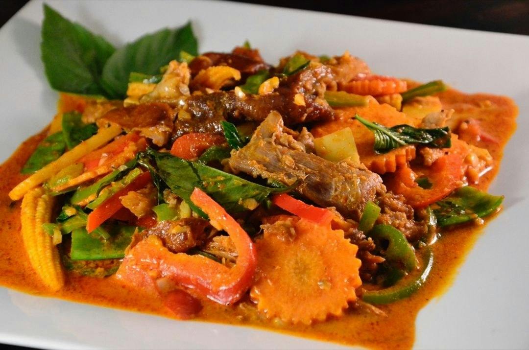 Pad Prik Gang Roasted Duck from Thai Kitchen in Ames, IA