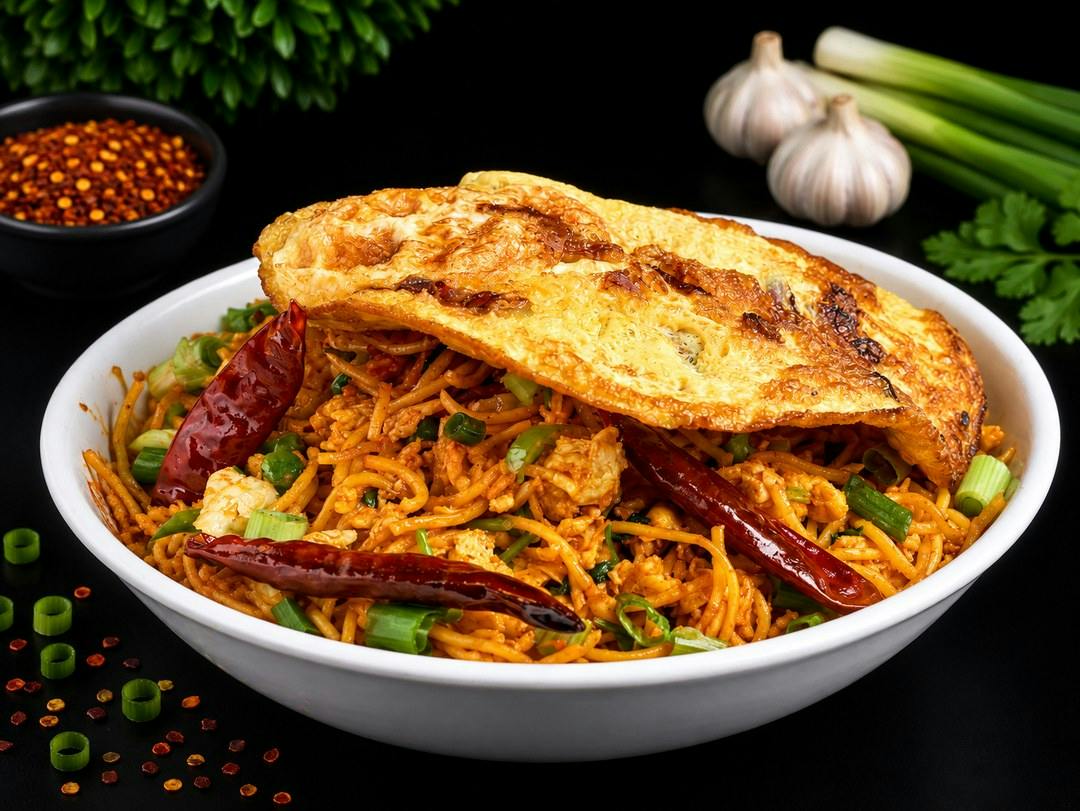 Schezwan Egg Noodles from Rock N Grill Indian Authentic Cuisine & Bar in Round Rock, TX