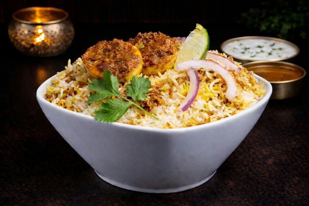 Egg Biryani from Rock N Grill Indian Authentic Cuisine & Bar in Round Rock, TX